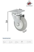 Cross 4 Adet Döner Tablalı 50'lik Bilyalı Teker Masa Dolap Sehpa Mobilya Tekeri - 2