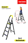 3+1 Basamaklı SİYAH Metal Merdiven - 3