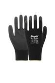 Beybi  Pu Touch Polyester Örme Lateks Eldiven-siyah - 1 Çift - 1