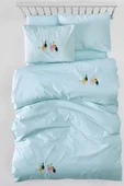 TÜRKİZ NAKIŞLI BEBEK NEVRESİM TAKIMI ÖRDEK MİNT - 4