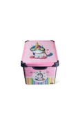 Style Box Retro Unicorn Desenli 20 L Dekoratif Oyuncak ve Saklama Kutusu - 1