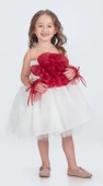 Karolin Robası Çiçekli Bilekli Aksesuarlı Kız Çocuk Abiye Elbise M00724 thumbnail 6