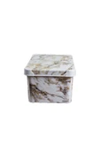 Style Box Marble Desenli 3 Parça Dekoratif Saklama Kutusu Seti - 4
