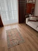 73x119 cm Küçük Vintage El Dokuma Türk Kilim Halısı, Antik Yün Halı, Nadir Desenli Anadolu Kilimi - 2