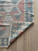 73x119 cm Küçük Vintage El Dokuma Türk Kilim Halısı, Antik Yün Halı, Nadir Desenli Anadolu Kilimi - 6