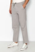 Erkek Beli Lastikli Ve Bağcıklı Gabardin Baggy Pantolon - 11