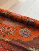 95x170 cm 50 Yıllık El Dokuma Türk Kilimi, Turuncu Çiçek Desenli, Vintage Anadolu Yün Halısı, Ender Bohem Kilim - 7