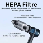 Usams ZB291 6in1 Üfleme Şişirme Güvenlik Kırıcı/Kesici Özellikli Taşınablir Araç ve El Süpürgesi - 8