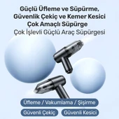 Usams ZB291 6in1 Üfleme Şişirme Güvenlik Kırıcı/Kesici Özellikli Taşınablir Araç ve El Süpürgesi - 2