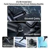 Usams ZB291 6in1 Üfleme Şişirme Güvenlik Kırıcı/Kesici Özellikli Taşınablir Araç ve El Süpürgesi - 4