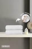 2'li Beyaz Jelena El Havlusu - 50x90 Cm, 225 Gr, %100 Pamuk, Spa Ve Otel Havlusu, Günlük Kullanıma Uygun thumbnail 1