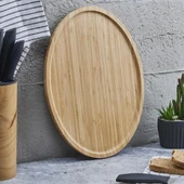 Ahşap Oval Sunum Tepsisi, Kahvaltı Tabağı, Kahvaltı Sunum, Kahve Sunum , Çay Tepsisi Doğal Ahşap - 1