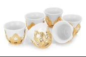 Sena 6 Kişilik Porselenli Zemzem Mırra Takımı Altın Renkli - 6