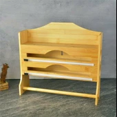 Pro 3'lü Bambu Fonksiyonel Raflı Streç-Folyo Kesme ve Kağıt Havlu Organizeri ( Duvar Montajlı, Çekmece İçi, Tezgah Üstü ) - 3