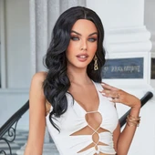 Siyah Su Dalgalı Uzun Boy Tül Peruk thumbnail 2