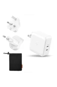 Spigen 45W USB-C Güç Adaptörü 2 Port (Akım Korumalı) 20W/45W Şarj Cihazı  PE2010 White - ACH02613 - 3