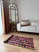 62x152 cm El Dokuma Kilim, Doğal Boya ile Canlı Renkler, Geleneksel Bohem Tarzı, Oturma Odası için Dekoratif Kilim - 2