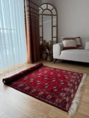 110x153 cm El Dokuma Afgan Kilimi, Canlı Renkler, Vintage Yün Halı, Oturma Odası ve Yatak Odası için Dekoratif Halı - 3