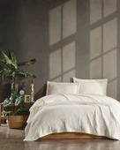 ÇİFT KİŞİLİK LUCETTE PİKE YATAK ÖRTÜSÜ KREM thumbnail 2