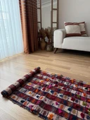 62x152 cm El Dokuma Kilim, Doğal Boya ile Canlı Renkler, Geleneksel Bohem Tarzı, Oturma Odası için Dekoratif Kilim - 5
