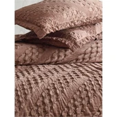 ŞAHESER JAKARLI YATAK ÖRTÜSÜ ÇİFT KİŞİLİK ENZA BEJ thumbnail 1