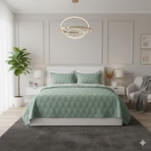 VNL STAR ÇİFT KİŞİLİK YATAK ÖRTÜSÜ MİNT YEŞİLİ thumbnail 1