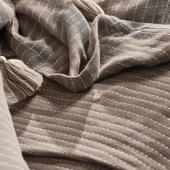 JAKARLI MÜSLİN YATAK ÖRTÜSÜ ÇİFT KİŞİLİK COSTA VİZON thumbnail 2