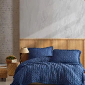 ŞAHESER JAKARLI YATAK ÖRTÜSÜ ÇİFT KİŞİLİK ENZA DENİM thumbnail 2