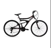 Bisan Ranger 26 Jant Amortisörlü 21 Vites Dağ Bisikleti Mat Siyah-Kırmızı - 1