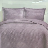 BELLA HOME WASHED ÇİFT KİŞİLİK YATAK ÖRTÜSÜ MOZAİK KÜL MORU - 1