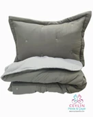 POİNT ÇİFT KİŞİLİK YATAK ÖRTÜSÜ FÜME GRİ thumbnail 2