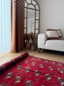 110x153 cm El Dokuma Afgan Kilimi, Canlı Renkler, Vintage Yün Halı, Oturma Odası ve Yatak Odası için Dekoratif Halı - 2