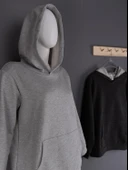 Unisex Günlük Kapüşonlu Cepli Sweatshirt Baveno - 5