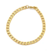 Çelik Bileklik Altın Kaplama Erkek Figaro Model-EBLK-517 thumbnail 1