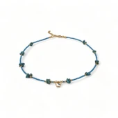 Fısıltı Kelebeği Mavi Doğaltaş Boncuk Kolye thumbnail 2