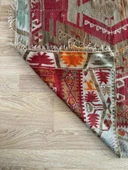 165x375 cm Büyük Boy Antik Türk Kilimi, El Dokuma Vintage Anadolu Kilimi, Geleneksel Yün Kilim, Dekoratif Alan Halısı - 6