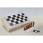 Ahşap Kutulu Satranç Tavla Seti Model 1 - 1