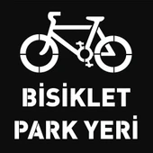 Bisiklet Park Yeri Şablonu Otopark Boya Şablonu Bisiklet Sembolü İşareti 50x50 cm - 1