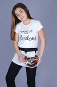Toontoy  Kız Çocuk T-Shirt Önü Çantalı - 9