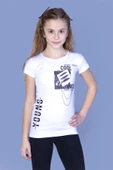 Toontoy Kız Çocuk T-Shirt Göğsü Lazer Kesim - 10
