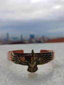 Pirinç Kartallı Bakır Bileklik Kartal Beşiktaş Bileklik El Yapımı Bakır Bileklik Aksesuar Takı Akseusuar Kutulu - 6