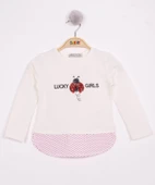 Toontoy Kız Çocuk Uğur Böceği Nakışlı T-Shirt - 1