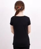Toontoy Kız Çocuk Yaka Biyeli Taşlı Tişört - 5