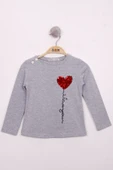Toontoy Kız Çocuk Göğsü Pul Nakışlı T-Shirt - 11