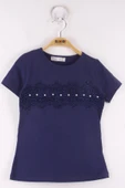Toontoy Kız Çocuk Önü Dantelli Okul Tişört - 6