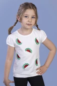 Toontoy Kız Çocuk Karpuz Nakışlı Tişört thumbnail 9