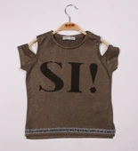 Toontoy Kız Çocuk SI Baskılı Şeritli Tişört thumbnail 11