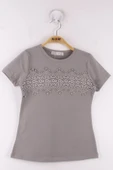 Toontoy Kız Çocuk Önü Dantelli Okul Tişört - 1