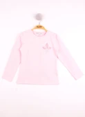 Toontoy Kız Çocuk Göğsü Çiçek Nakışlı T-Shirt - 5