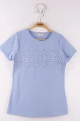 Toontoy Kız Çocuk Önü Dantelli Okul Tişört - 4